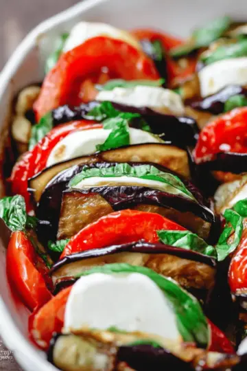 Roasted Eggplant Caprese Salad Recipe