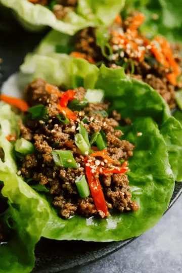 Asian-Style Ground Beef Lettuce Wraps