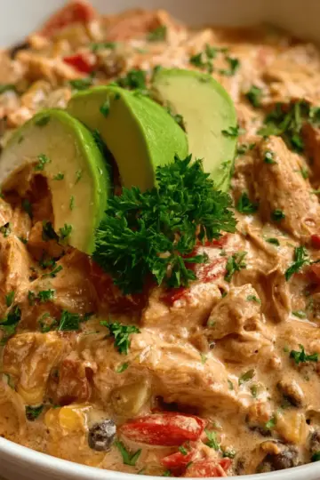 Easy Creamy Slow Cooker Fiesta Chicken Recipe