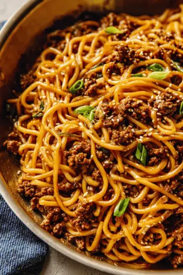 Mongolian Ground Beef Noodles