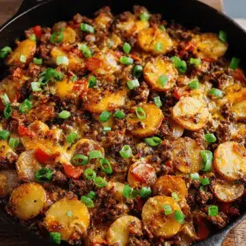 Loaded Ground Beef and Potatoes Skillet
