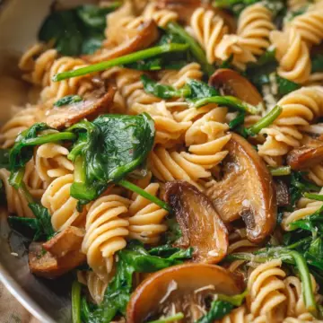 Mushroom Spinach Pasta