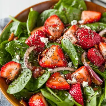 Spinach Strawberry Salad with Balsamic Poppy Seed Dressing