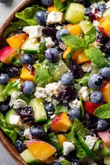 Blueberry Peach Feta Salad
