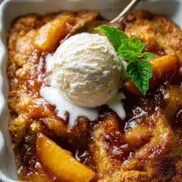 Old School Easy Brown Sugar Peach Cobbler