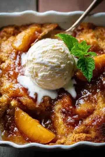 Old School Easy Brown Sugar Peach Cobbler