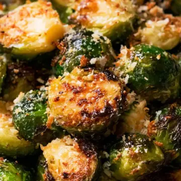 CRISPY Parmesan Roasted Brussels Sprouts