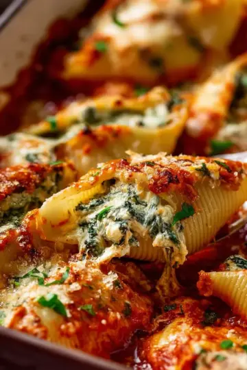 Spinach ricotta stuffed shells