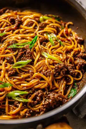 Mongolian Ground Beef Noodles