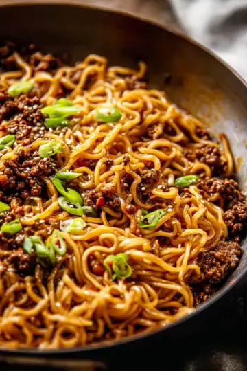 Mongolian Ground Beef Noodles