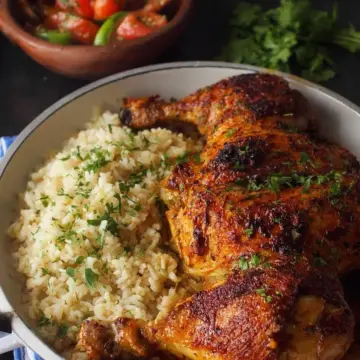 Peruvian Roast Chicken with Garlic Butter Rice