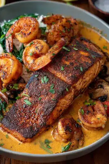 Cajun Salmon and Shrimp
