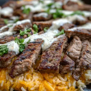 Steak Cheese and Rice