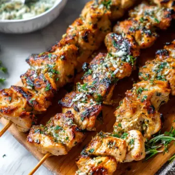 Garlic Parmesan Chicken Skewers