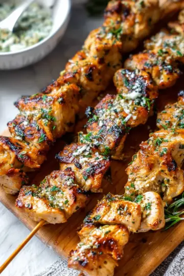 Garlic Parmesan Chicken Skewers