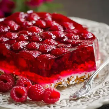 Raspberry Pretzel Jello