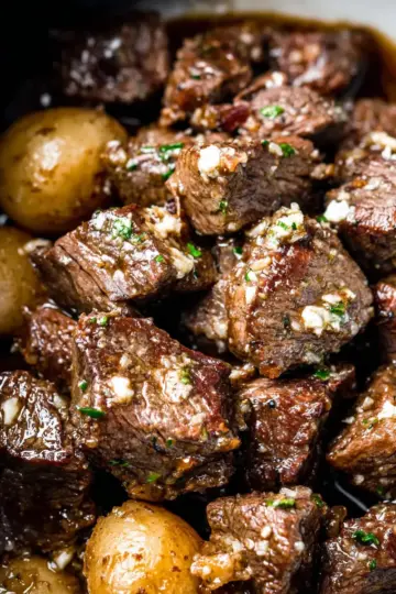 Slow Cooker Garlic Butter Beef Bites