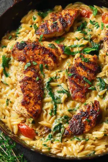 30-Minute, One-Pan Creamy Chicken Orzo