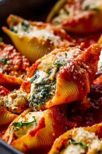 Spinach ricotta stuffed shells