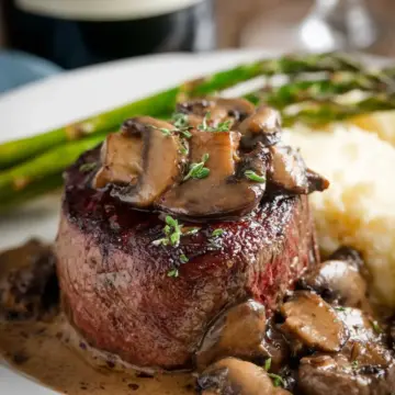 Filet Mignon in Mushroom Wine Sauce
