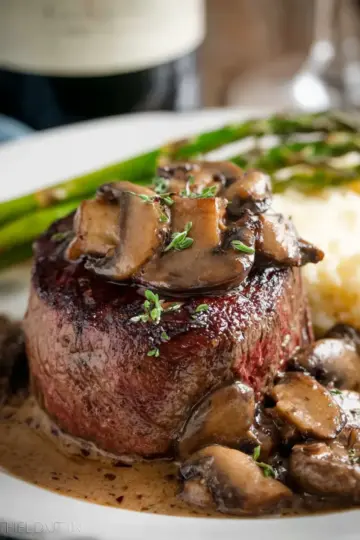 Filet Mignon in Mushroom Wine Sauce