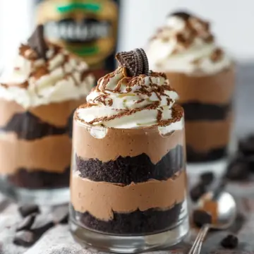 Mini Baileys Chocolate Cheesecake Trifles