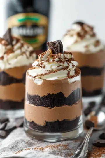 Mini Baileys Chocolate Cheesecake Trifles
