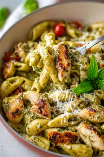 Creamy Chicken Pesto Pasta