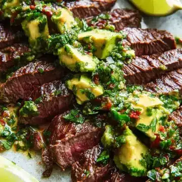Skirt Steak with Avocado Chimichurri