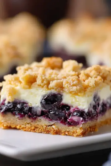 Blueberry Cream Cheese Crumb Bars