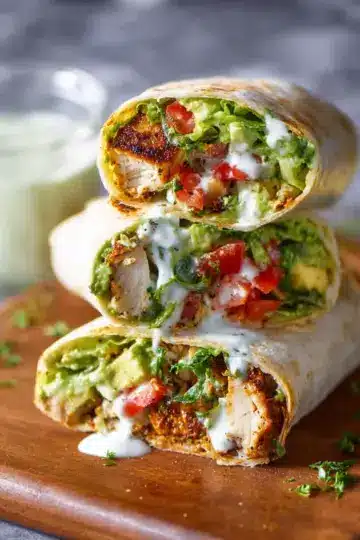 Avocado Ranch Chicken Burrito Wraps