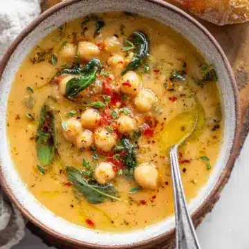 Vegan Garlic Chickpea Soup