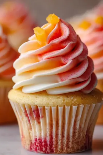 Mango Strawberry Sunset Cupcakes Recipe