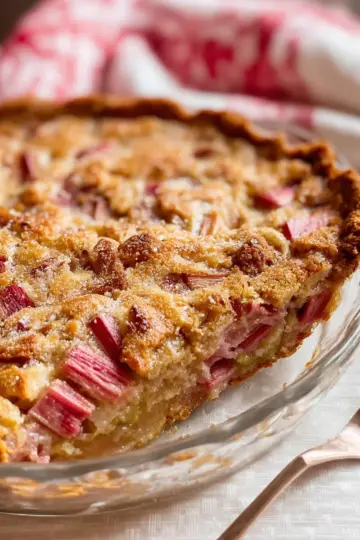Crustless Rhubarb Pie