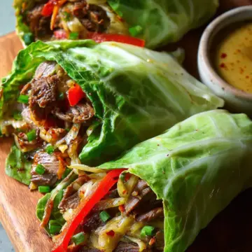 Philly Cheesesteak Cabbage Wraps