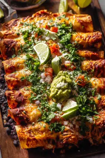 Crispy Black Bean Sweet Potato Enchiladas