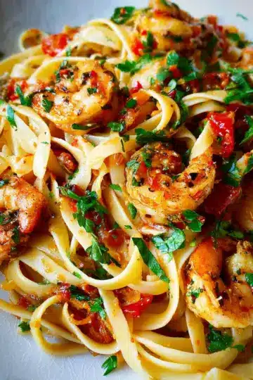 Chilli Garlic Prawn Pasta