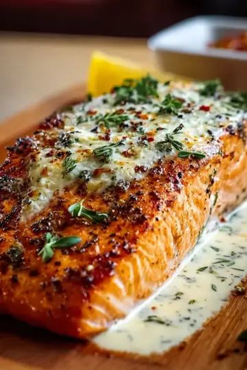 Grilled Salmon a la Boursin