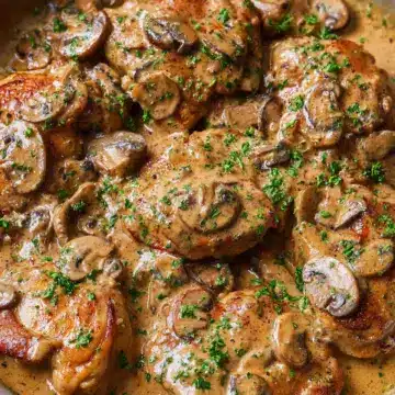 Chicken Thighs With Creamy Mushroom Garlic Sauce